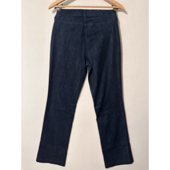 Eddie Bauer Curvy Fit Trouser Boot cut Dark Wash Womens Blue Jeans Sz 8T - Picture 9 of 16